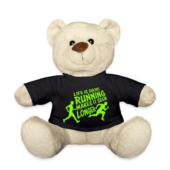 Life Is Short Running Makes It Seem Longer Lustig  - Teddy - Schwarz - Vorne