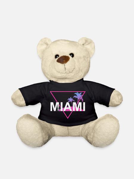 Miami Neon Palmen Retro - Teddy - Schwarz