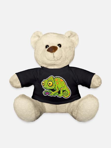Chameleon Gamer Controller Videospiel-Maskottchen - Teddy - Schwarz