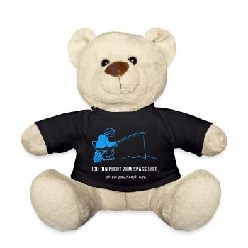 Ich bin nicht zum Spaß hier zum Angeln - Lustiger  - Teddy - Schwarz - Vorne