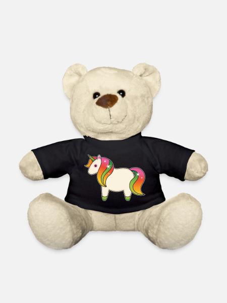 Licorne arc-en-ciel - Nounours - noir