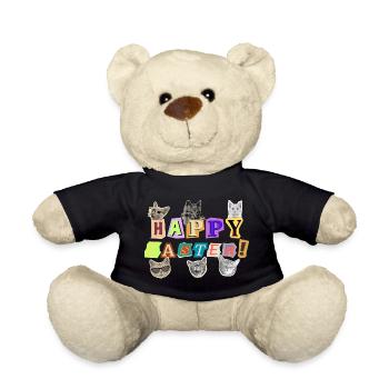 Happy Easter Cats - Teddy Bear - black - Front
