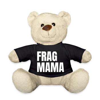 Ask Mama Bold Typo - Teddy Bear - black - Front