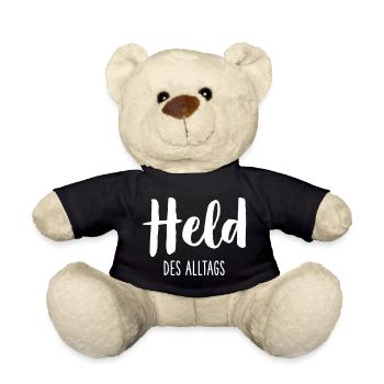 Held des Alltags – Starkes Statement Textdesign - Teddy - Schwarz - Vorne