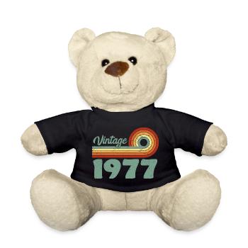 Vintage 1977 Retro Mountain Geburtstag 1977 - Teddy - Schwarz - Vorne