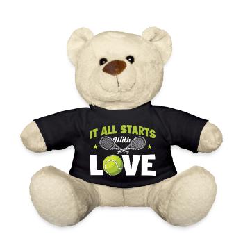 Alles beginnt mit Liebes-Tennis-Humor - Teddy - Schwarz - Vorne