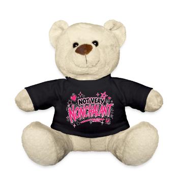 Not Very Nonchalant Neon Pink Script - Teddy Bear - black - Front