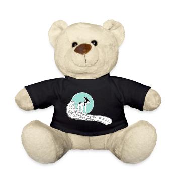 Surfer Girl Shirt mit Illustration - Teddy - Schwarz - Vorne
