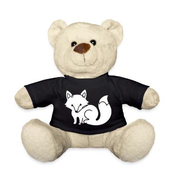 Silhouette de renard – Motif minimal d’animal de la forêt - Nounours - noir - Devant
