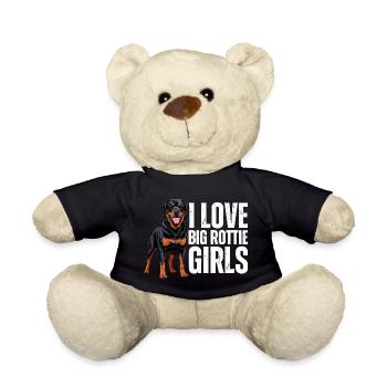 I Love Big Rottie Girls Rottweiler Hund - Teddy - Schwarz - Vorne