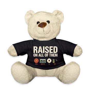 Raised On All Of Them Vintage Music Shirt - Teddy Bear - black - Front