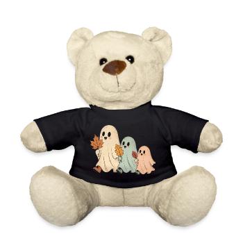 Cute Ghosts Family Fall T-Shirt Halloween - Teddy Bear - black - Front