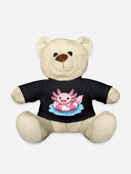 Süßer Axolotl im Schwimmring - Teddy - Schwarz