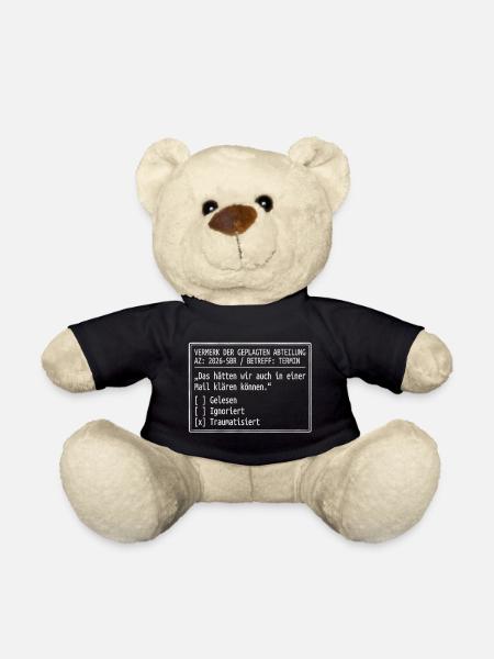 lustiger Büro Spruch  - Teddy - Schwarz