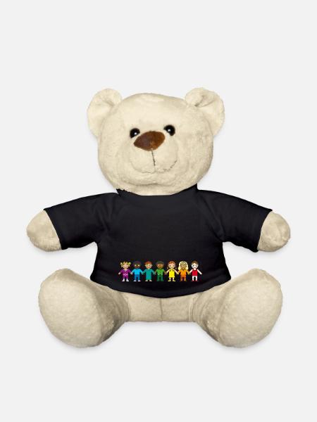 Kindertasse REGENBOGEN Schulanfang Kindergarten - Teddy - Schwarz