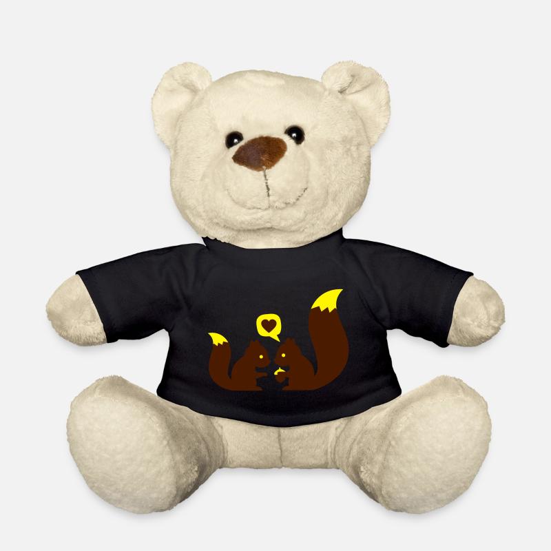 squirrels in love - to give each other - Teddy Bear - black