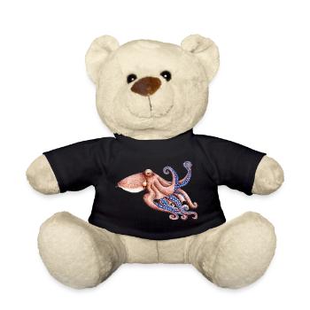 Blue octopus - Blue octopus - Poulpe bleu - Teddy Bear - black - Front