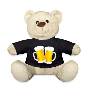 Bier Bierkrug Bierglas Biere Prost Krug Maß JGA - Teddy - Schwarz - Vorne