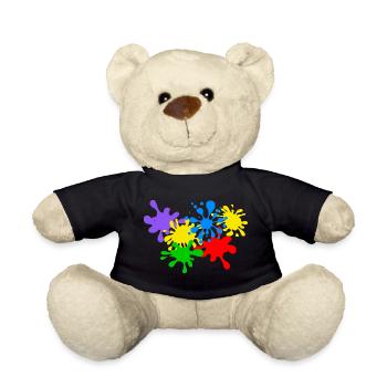 Éclaboussures de peinture taches peinture splash artiste peintre - Nounours - noir - Devant