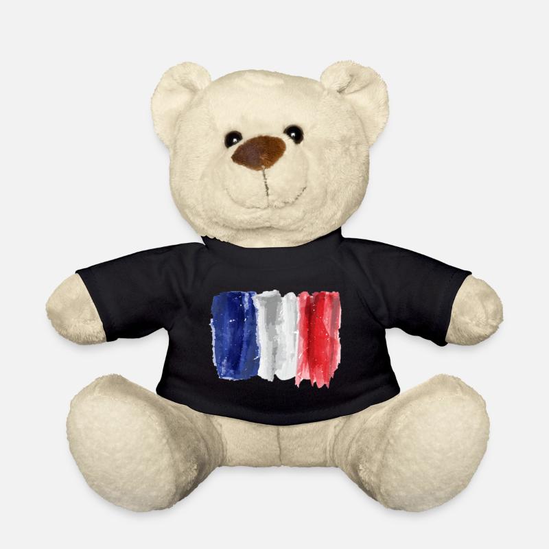 Drapeau de la France à l’aquarelle - Nounours - noir