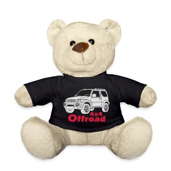Jimny 4x4 Offroad Off Road Off-Road Allrad T-Shirt - Teddy - Schwarz - Vorne