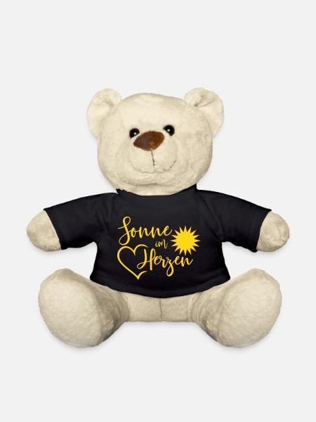 Sonne im Herzen Sonnenschein Herz Frühling Sommer - Teddy - Schwarz