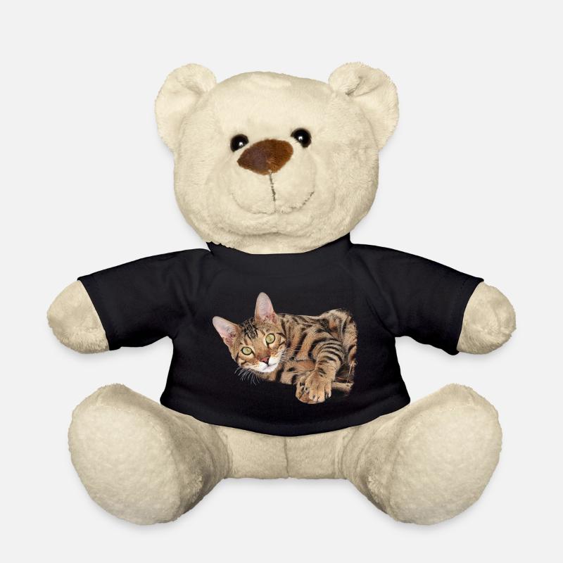 Katze liegend, Tabby Motiv, süße tees - Teddy - Schwarz