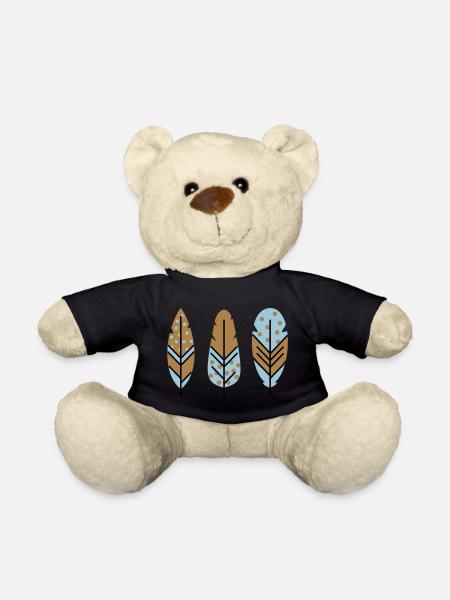 Vector feathers tri-color in your desired colors - Teddy Bear - black
