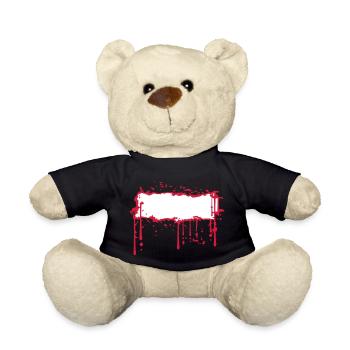 schild blut rahmen umrandung text feld name schrei - Teddy - Schwarz - Vorne