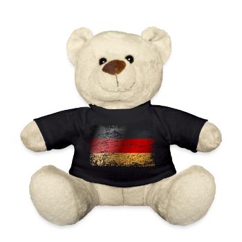 Germany Flag Used Look Vintage FRG Country - Teddy Bear - black - Front