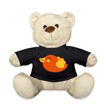 small nice voegelchen spatz - Teddy Bear - black - Front