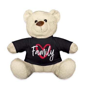 Family heart I partner look parents children - Teddy Bear - black - Front