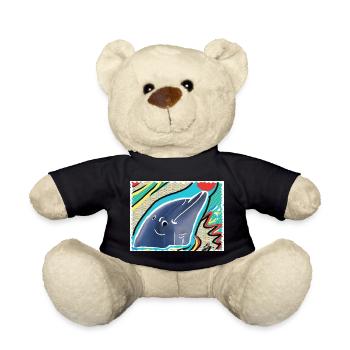 Eg Delfin I Tier I Foto I Zeichnung - Teddy - Schwarz - Vorne