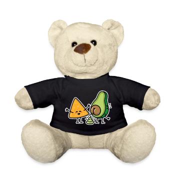 Avocado turd Tortilla chips guacamole shit vegan - Teddy Bear - black - Front