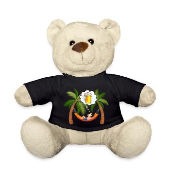 hammock palm holiday beer mug foam alcohol hu - Teddy Bear - black - Front