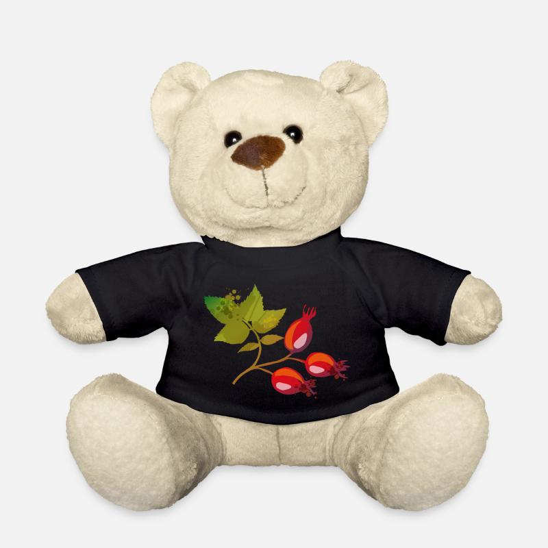 Zweig mit Hagebutten - Teddy - Schwarz