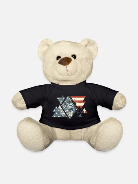 New York City USA America Statue of Liberty - Teddy Bear - black