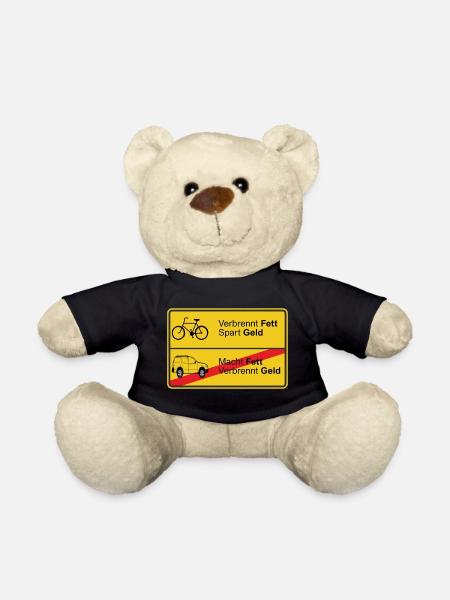 Fahrrad gegen Auto - Teddy - Schwarz