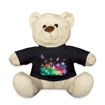 Flower Meadow Galaxy Garden Butterflies - Teddy Bear - black - Front