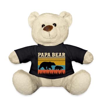 Vintage Papa Bär Baby Bär Vatertag - Nounours - noir - Devant