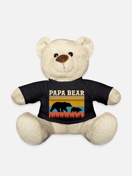 Vintage Papa Bär Baby Bär Vatertag - Teddy - Schwarz