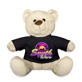 Synth-Wave Music Neon-Vibe Electrowave sunset - Teddy Bear - black - Front