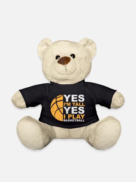 Yes I'm tall, Yes I play basketball! - Teddy Bear - black