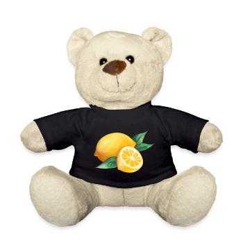 Zitrone Aquarell Italien Limone - Teddy - Schwarz - Vorne