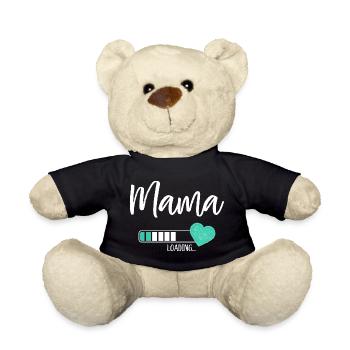 Mama Loading Herz Baby Junge Werdende Mama - Teddy - Schwarz - Vorne