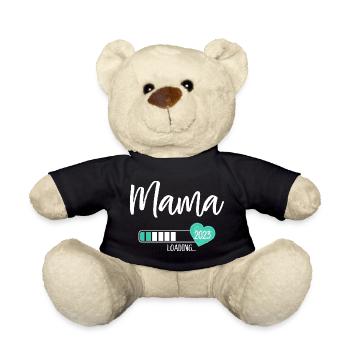 Mama Loading 2023 Herz Baby Junge Werdende Mama - Teddy - Schwarz - Vorne