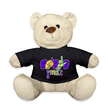 smile - with sign language dgs asl - Teddy Bear - black - Front