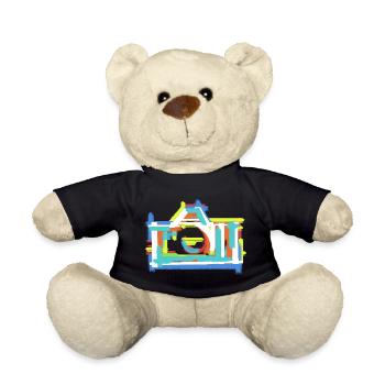 Bunt Vintage Abstrakte Kunst Malerei Kreativ - Teddy - Schwarz - Vorne