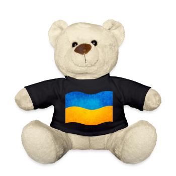 The flag of ukraine, ukrainian flag - Teddy - Schwarz - Vorne