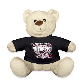 Ich brauche keine Therapie, ich muss nur häkeln - Teddy - Schwarz - Vorne